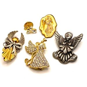 Vintage Angel Brooch Pin Pendant Lapel Lot Signed Lauren Spencer ✨ G013